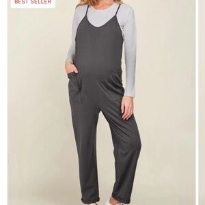Gray Sleeveless Jumpsuit- maternity